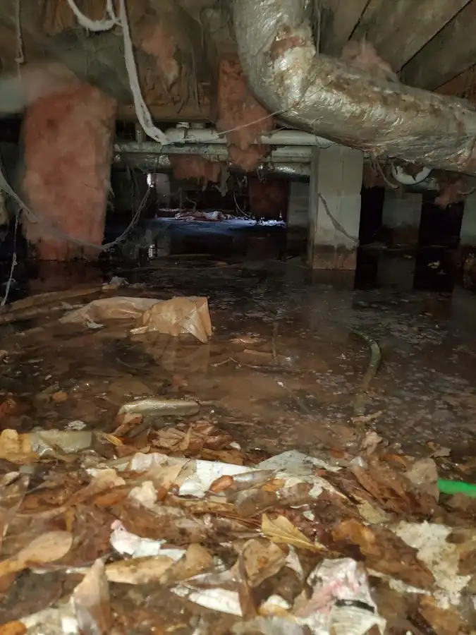 Crawl space flood assessment for Commercial Water Damage Restoration in Shallotte